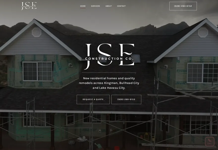 Construction website build. JSE Construction Co, Kingman AZ.