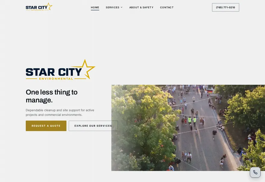 Site cleanup website build. Star City Environmental, Lafayette IN.